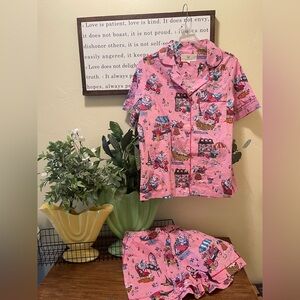 Printfresh Parisian Poodles Short Sleep Set Paris Pink